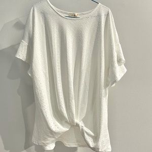 Le Rouge White Blouse with Twist Detail Size XL